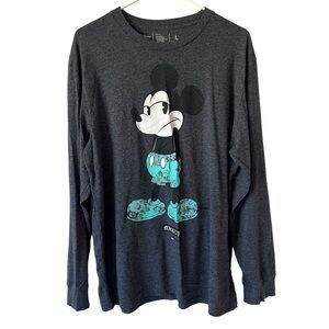 Neff Disney Mickey Mouse Dark Gray Long Sleeve Shirt- Size L